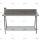 Commercial Stainless Steel Splashback Bench, 2000x610 x 900mm High