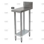 Commercial Stainless Steel Splashback Bench, 300x610 x 900mm High