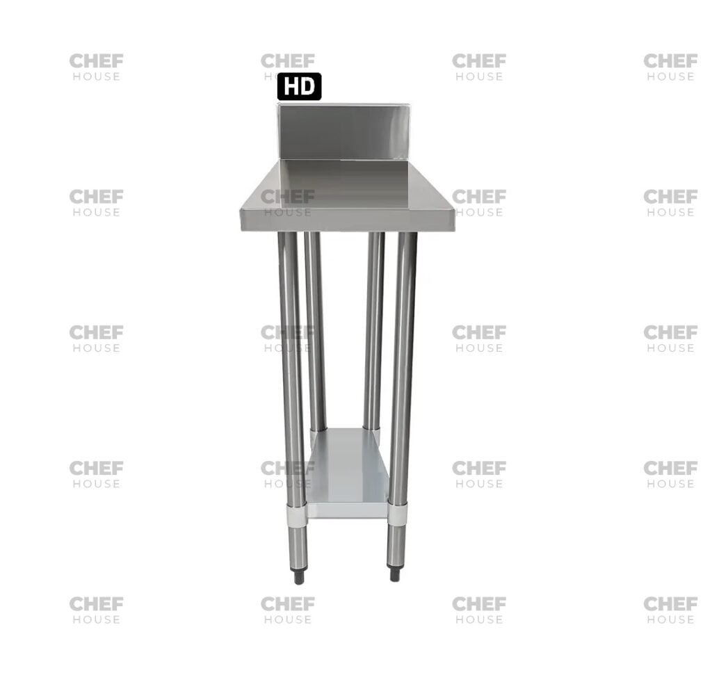 Commercial Stainless Steel Infill Splashback Bench, 400x700 x 900mm High
