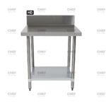 Commercial Stainless Steel Splashback Bench, 900x610 x 900mm High