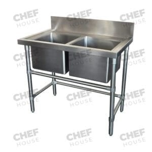 Double Bowl Utility Stainless Steel Sink, 1000x610 x 900mm high