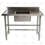 Single Middle/Centre Bowl Stainless Steel Catering Sink Bench, 1200x600 x 900mm high