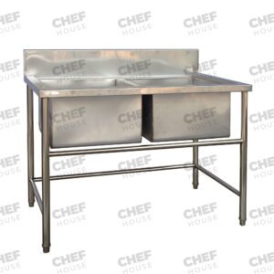 Double Bowl Utility Stainless Steel Sink, 1200x600 x 900mm high