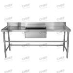 Single Middle/Centre Bowl Stainless Steel Catering Sink Bench, 1800x600 x 900mm high