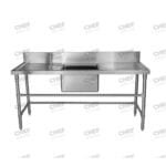 Single Middle/Centre Bowl Stainless Steel Catering Sink Bench, 1800x610 x 900mm high