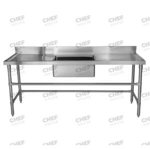 Single Middle/Centre Bowl Stainless Steel Catering Sink Bench, 1900x600 x 900mm high