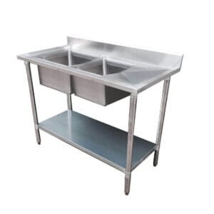 Modular System Double Sink Bench Left Handed 1500x600x900mm - 1500-6-DSBL
