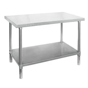 Commercial Stainless Steel Flat Bench, 900x600 x 900mm High