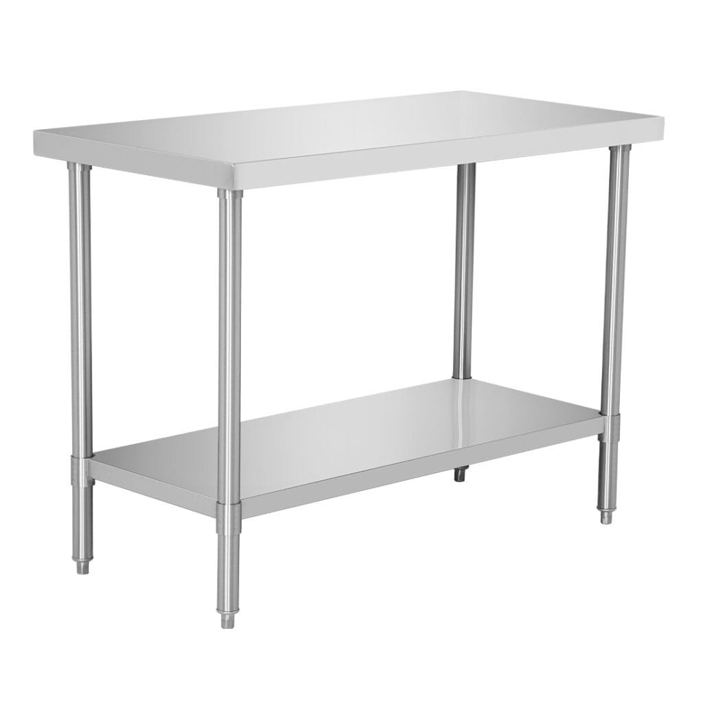 Commercial Stainless Steel Flat Bench, 1200x600 x 900mm High