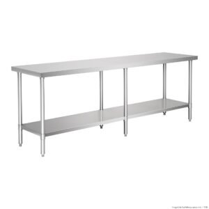 Commercial Stainless Steel Flat Bench, 2400×700 x 900mm High
