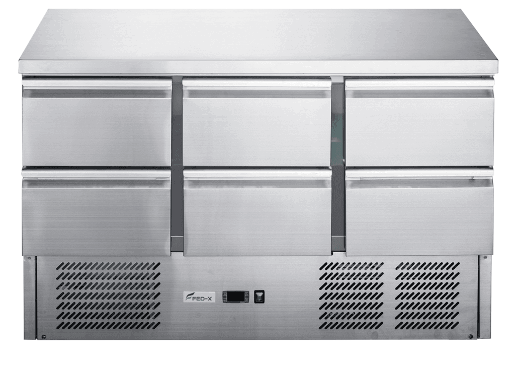 FED-X Six Drawer Compact Workbench Fridge - XGNS1300-6D