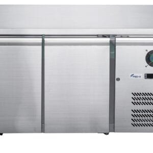 FED-X Stainless Steel Two Door Bench Freezer - XUB7F13S2V