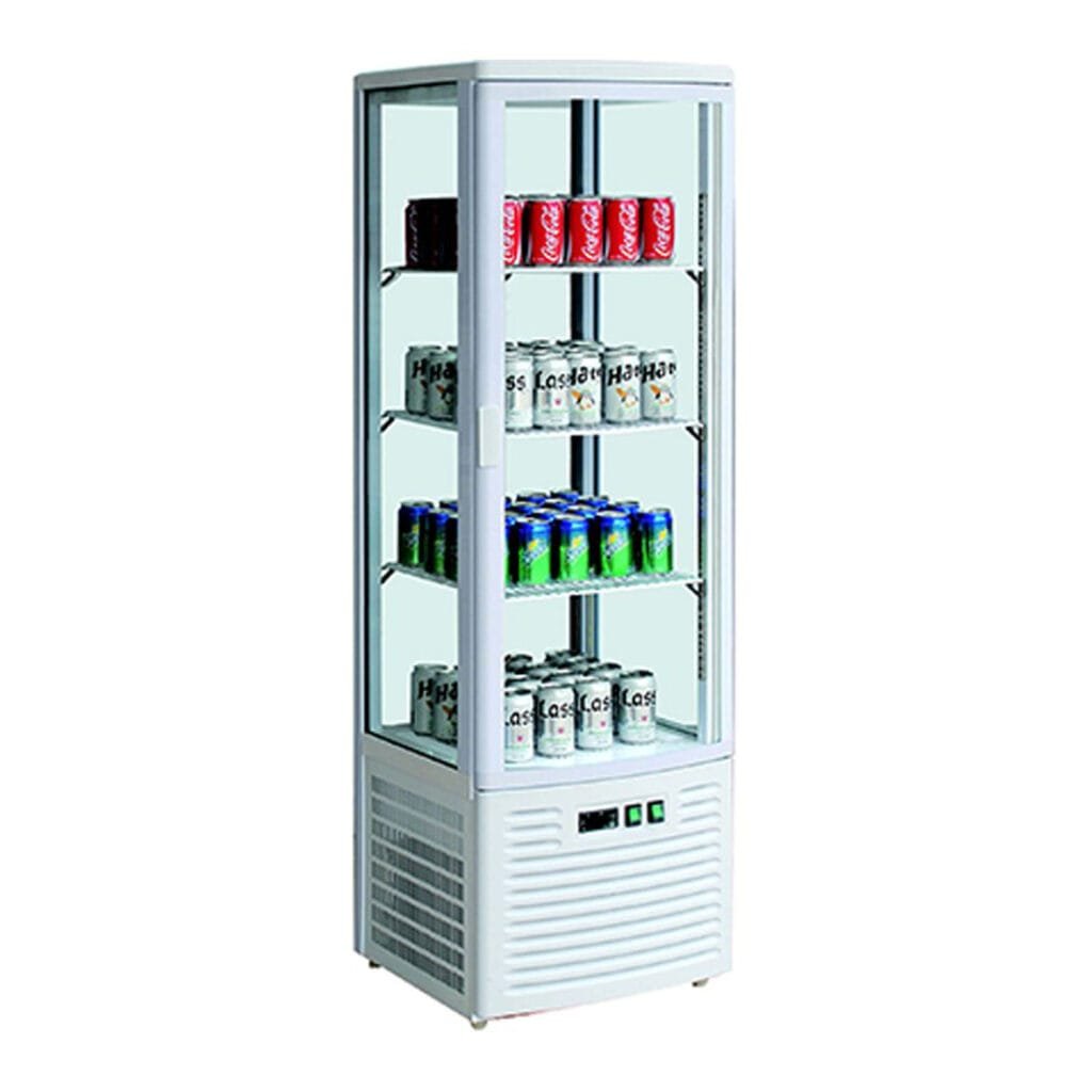 Thermaster Four-sided Upright Beverage Display Fridge Ivory-white - LSC235
