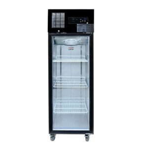 Single Glass Door Upright Fridge Black Stainless Steel - SUCG500B