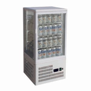 Thermaster Four-Sided Countertop Beverage Display Fridge White - TCBD78W