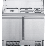 FED-X Two Door Salad Prep Fridge with Glass Top - XS900GC