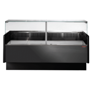 Tecnodom Serie MR80 Black 2000mm Wide Deli Display with Storage and Castors - TDMR-0820B