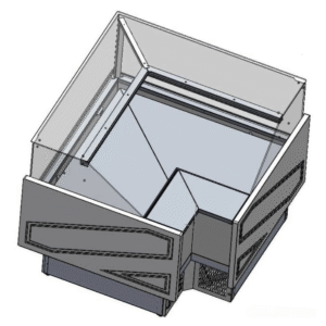 Tecnodom Series MR80 Black Corner Deli Display w/ Storage and Castors TDMR-08E