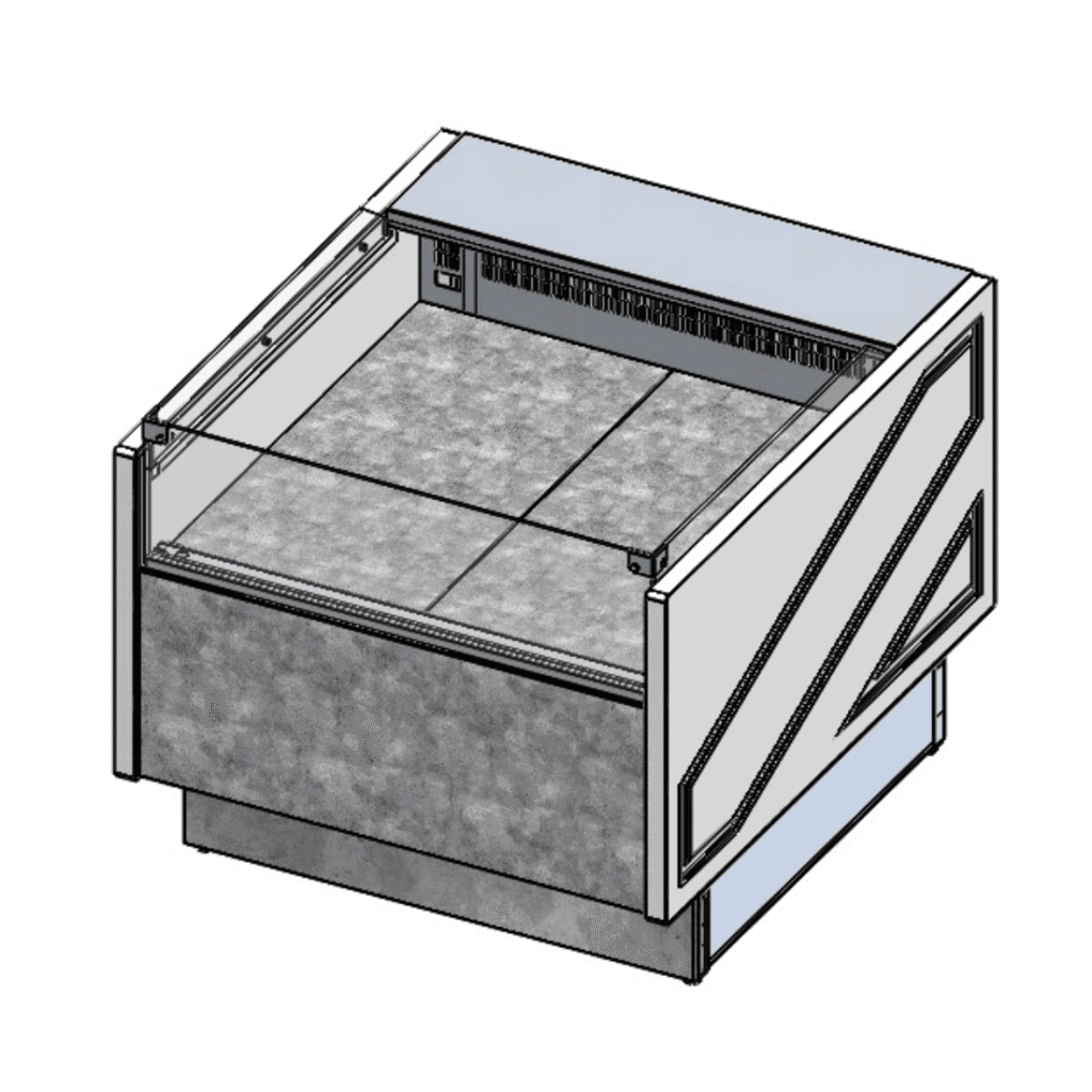 Tecnodom Square Deli, Poultry & Meat Display Add On Units 900mm Depth Storage Surface - TDMR-0910SELF