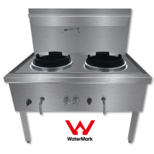 Gasmax Stainless Steel Waterless LPG Double Wok Chimney Burner - WW-2LC