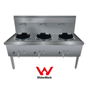 Gasmax Stainless Steel Waterless LPG Triple Wok Chimney Burner - WW-3LC