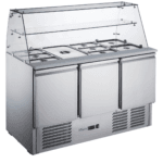 FED-X Three Door Salad Prep Fridge with Glass Top - XS903GC